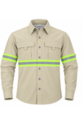 CAMISA INDUSTRIAL TIPO COLUMBIA CON CINTAS REFLECTIVAS (BORDADO / DTF)