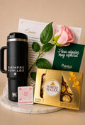 Kit de Regalo Premium "Siempre Humilde" | Vaso Stanley Original & Chocolates Ferrero Rocher