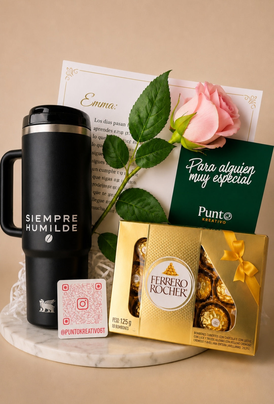 Kit de Regalo Premium "Siempre Humilde" | Vaso Stanley Original & Chocolates Ferrero Rocher